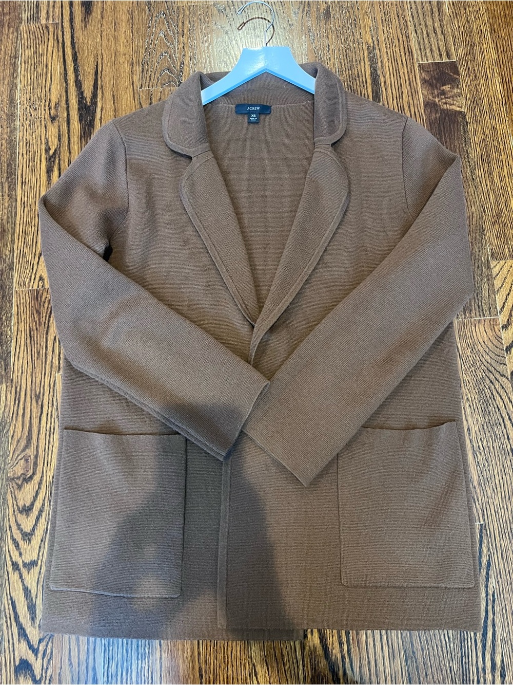 J. Crew Brown Knit Notch-Lapel Blazer